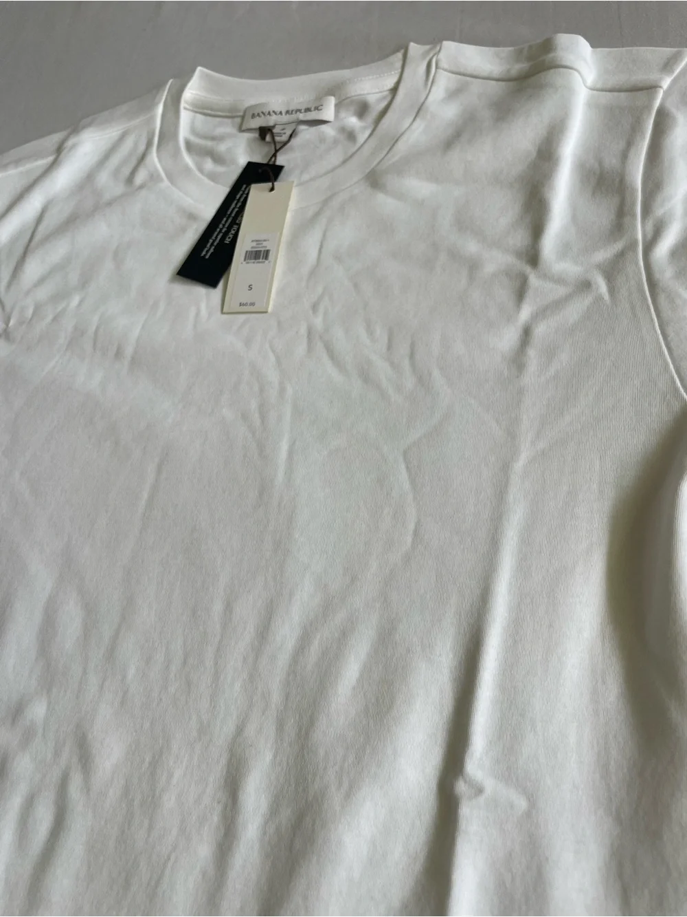 Banana Republic White Round Neck Long Sleeve Top